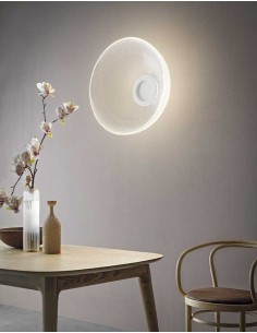 LAMPADA A SOFFITTO/PARETE STILNOVO DEMI  Ø95 BIANCO / TRASPARENTE