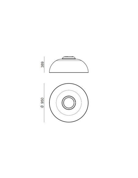 LAMPADA A SOFFITTO/PARETE STILNOVO DEMI  Ø95 BIANCO / TRASPARENTE