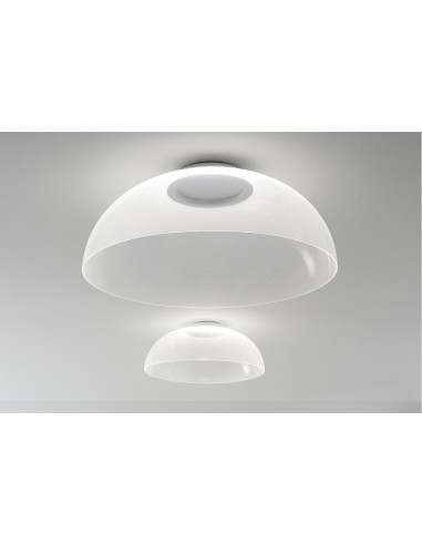 LAMPADA A SOFFITTO/PARETE STILNOVO DEMI  Ø95 BIANCO / TRASPARENTE