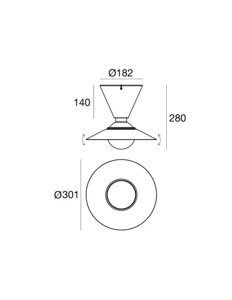 LAMPADA A SOFFITTO/PARETE STILNOVO FANTE ROSSO / BIANCO