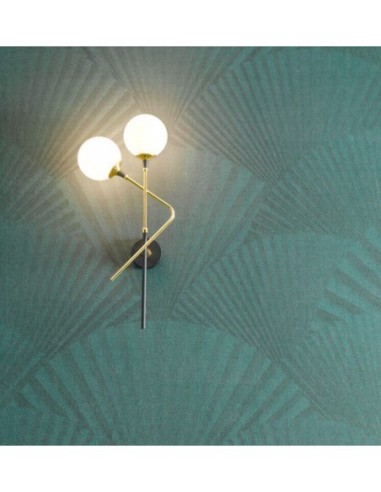 LAMPADA A PARETE STILNOVO GALASSIA 2 SOURCES SX ORO / BIANCO