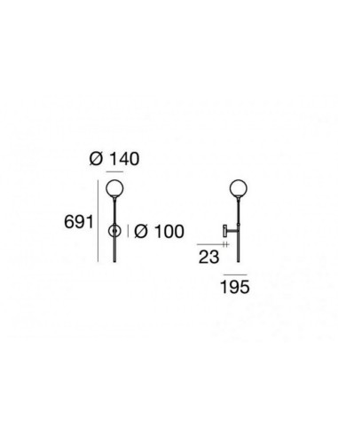 LAMPADA A PARETE STILNOVO GALASSIA 1 SOURCES ORO / BIANCO