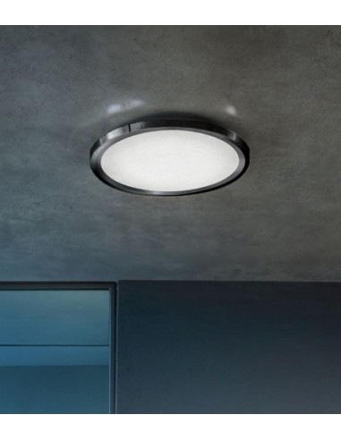 LAMPADA A PARETE/SOFFITTO STILNOVO HINOMARU Ø48 NICHEL NERO