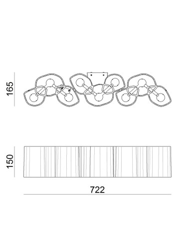 LAMPADA A PARETE/SOFFITTO STILNOVO HONEY L72 BIANCO