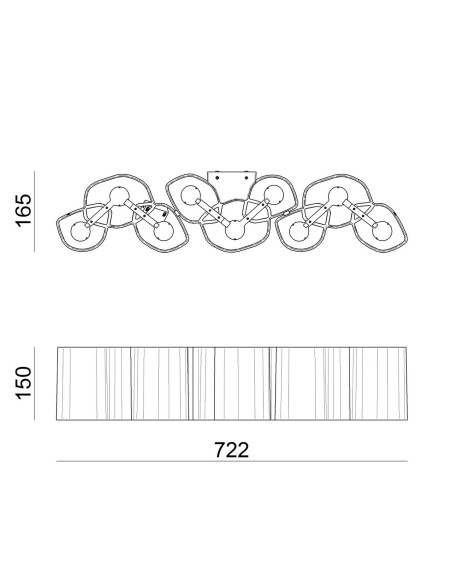 LAMPADA A PARETE/SOFFITTO STILNOVO HONEY L72 BIANCO
