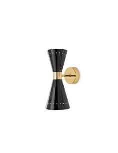 LAMPADA A PARETE/SOFFITTO STILNOVO MEGAFONO 1x2 ORO / NERO 2