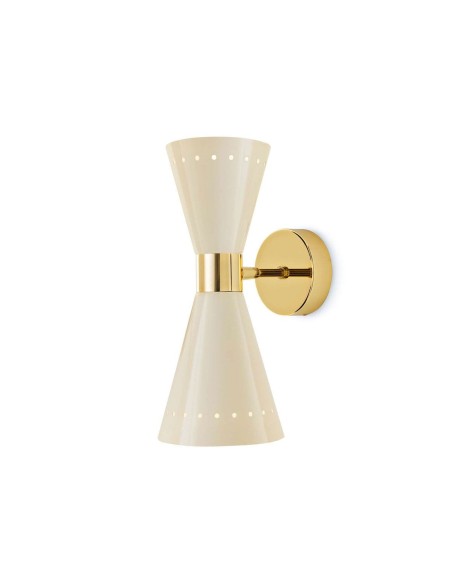 LAMPADA A PARETE/SOFFITTO STILNOVO MEGAFONO 1x2 ORO / AVORIO