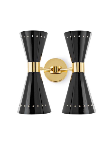 LAMPADA A PARETE/SOFFITTO STILNOVO MEGAFONO 2x2 ORO / NERO