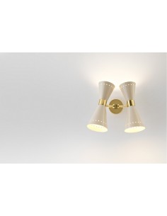 LAMPADA A PARETE/SOFFITTO STILNOVO MEGAFONO 2x2 ORO / AVORIO