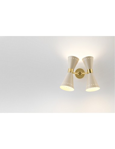 LAMPADA A PARETE/SOFFITTO STILNOVO MEGAFONO 2x2 ORO / AVORIO