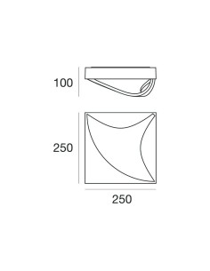 LAMPADA A PARETE/SOFFITTO STILNOVO MOONFLOWER D.W. SLAVE TILE BIANCO 2