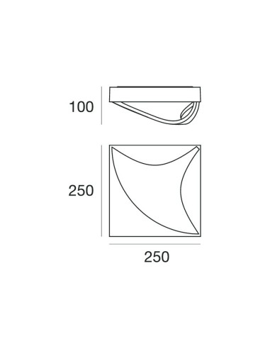 LAMPADA A PARETE/SOFFITTO STILNOVO MOONFLOWER D.W. SLAVE TILE BIANCO