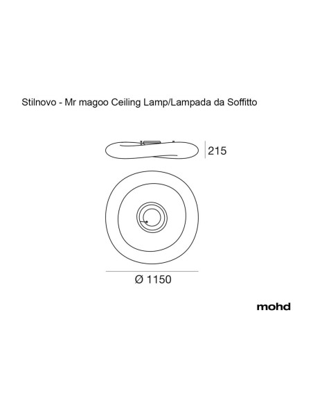 LAMPADA A PARETE/SOFFITTO STILNOVO MR MAGOO Ø115 BIANCO