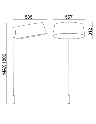 LAMPADA A PARETE/SOFFITTO STILNOVO OXYGEN WALL LRG GIALLO / BIANCO