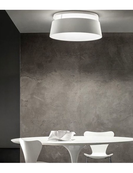 LAMPADA A PARETE/SOFFITTO STILNOVO OXYGEN CEILING Ø56 BIANCO / BIANCO