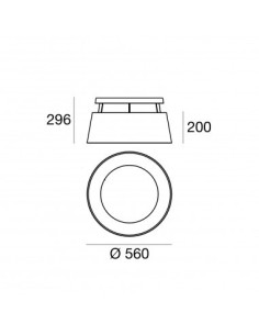 LAMPADA A PARETE/SOFFITTO STILNOVO OXYGEN CEILING Ø56 GIALLO / BIANCO 2
