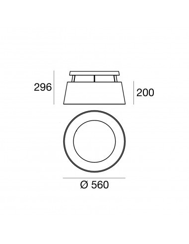 LAMPADA A PARETE/SOFFITTO STILNOVO OXYGEN CEILING Ø56 AZZURRO / BIANCO