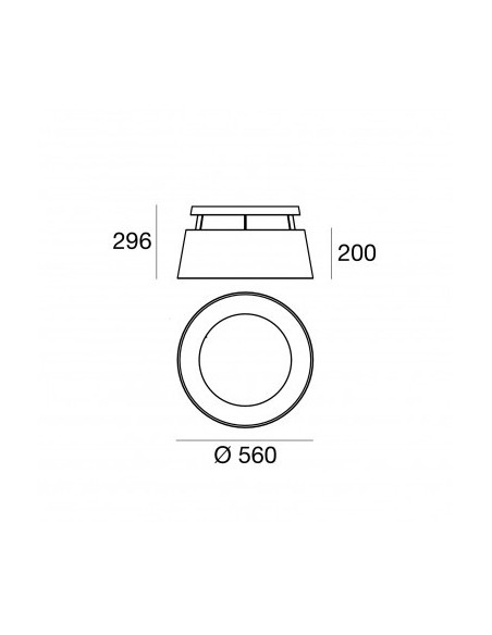 LAMPADA A PARETE/SOFFITTO STILNOVO OXYGEN CEILING Ø56 AZZURRO / BIANCO