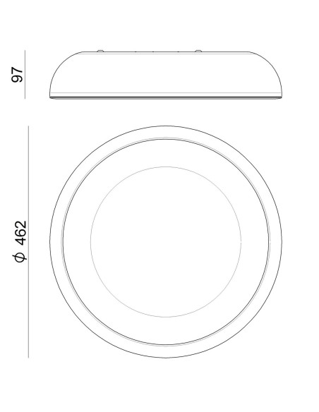 LAMPADA A PARETE/SOFFITTO STILNOVO REFLEXIO Ø46 CHOCOLATE / BIANCO