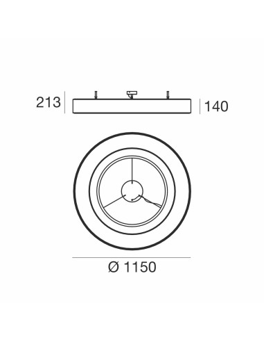 LAMPADA A PARETE/SOFFITTO STILNOVO SATURN CEILING Ø115 BIANCO