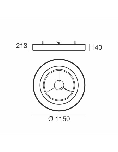 LAMPADA A PARETE/SOFFITTO STILNOVO SATURN CEILING Ø115 BIANCO