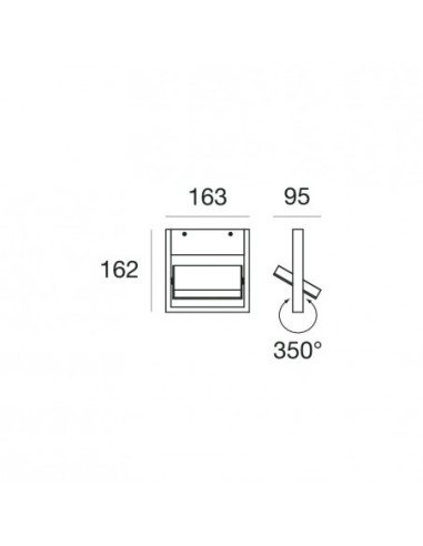 LAMPADA A PARETE/SOFFITTO STILNOVO TABLET SINGLE L16 NERO