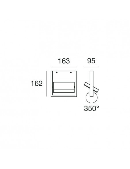 LAMPADA A PARETE/SOFFITTO STILNOVO TABLET SINGLE L16 NERO