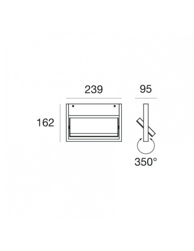 LAMPADA A PARETE/SOFFITTO STILNOVO TABLET SINGLE L24 BIANCO