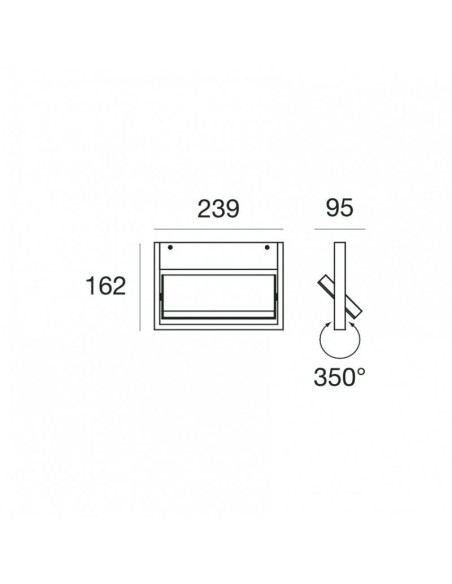 LAMPADA A PARETE/SOFFITTO STILNOVO TABLET SINGLE L24 NERO