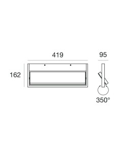 LAMPADA A PARETE/SOFFITTO STILNOVO TABLET SINGLE L42 BIANCO 2