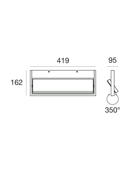 LAMPADA A PARETE/SOFFITTO STILNOVO TABLET SINGLE L42 BIANCO