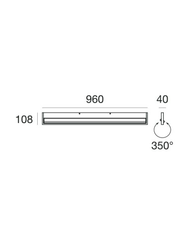 LAMPADA A PARETE/SOFFITTO STILNOVO TABLET SINGLE L96 BIANCO