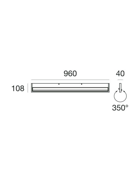 LAMPADA A PARETE/SOFFITTO STILNOVO TABLET SINGLE L96 BIANCO