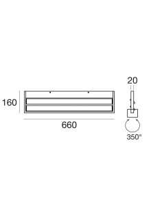 LAMPADA A PARETE/SOFFITTO STILNOVO TABLET DOUBLE L66 BIANCO 2