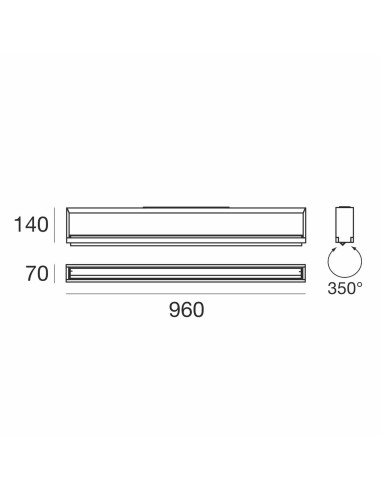 LAMPADA A PARETE/SOFFITTO STILNOVO TABLET CEILING NERO