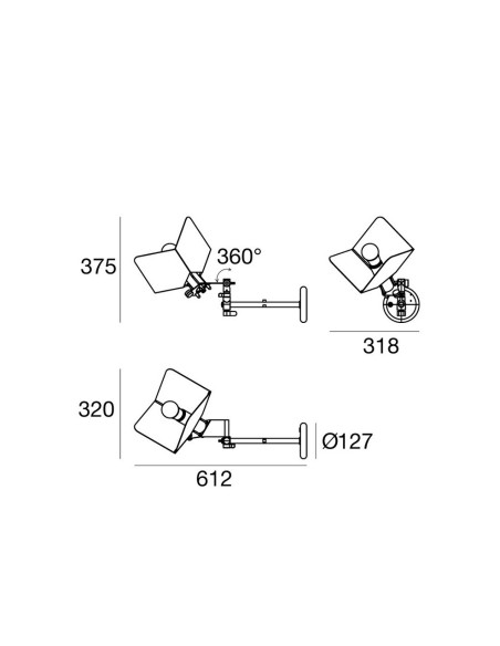 LAMPADA A PARETE/SOFFITTO STILNOVO TRIEDO WALL BIANCO