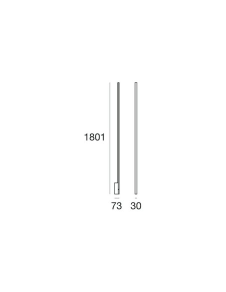LAMPADA A PARETE STILNOVO XILEMA WALL L180 ALLUMINIO LUCIDO
