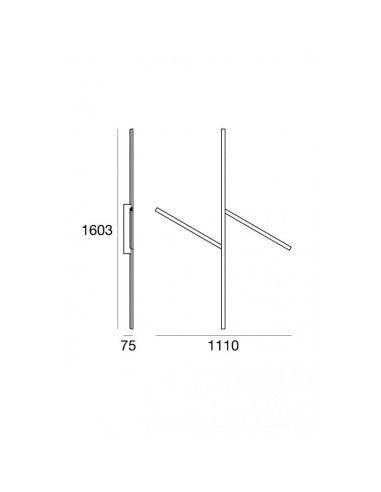 LAMPADA A PARETE/SOFFITTO STILNOVO XILEMA L160 ALLUMINIO LUCIDO