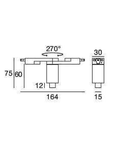 LAMPADA A PARETE/SOFFITTO STILNOVO XILEMA SYSTEM GIUNZIONE ELETTRIFICATA PLANARE ALLUMINIO LUCIDO 2