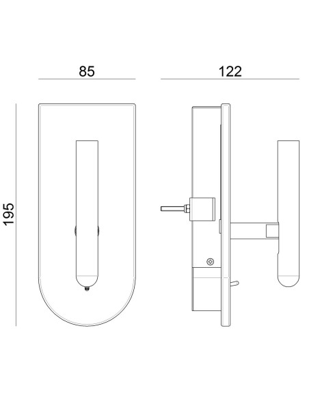 LAMPADA A PARETE STILNOVO 1NIGHTS SWITCH NERO / NERO