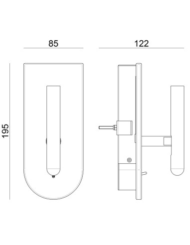 LAMPADA A PARETE STILNOVO 1NIGHTS SWITCH NERO / ORO