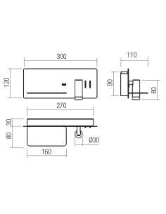 LAMPADA A PARETE CON USB BROOK 2