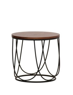 TAVOLINO IN METALLO CON PIANO IN LEGNO