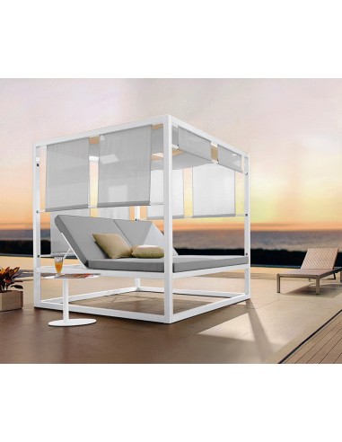 STRUTTURA IN METALLO VERNICIATO, MATERASSINI E RIVESTIMENTI IN TESSUTO, SPESSORE 10cm, TELI IN TX