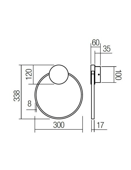 LAMPADA A PARETE ATOM 300mm