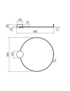 LAMPADA A PARETE ATOM 600mm 2