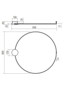 LAMPADA A PARETE ATOM 800mm 2
