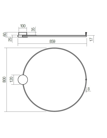 LAMPADA A PARETE ATOM 800mm