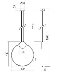 LAMPADA A SOSPENSIONE ATOM 400mm 2