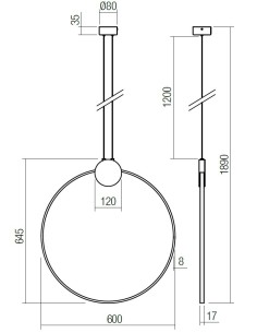 LAMPADA A SOSPENSIONE ATOM 600mm 2